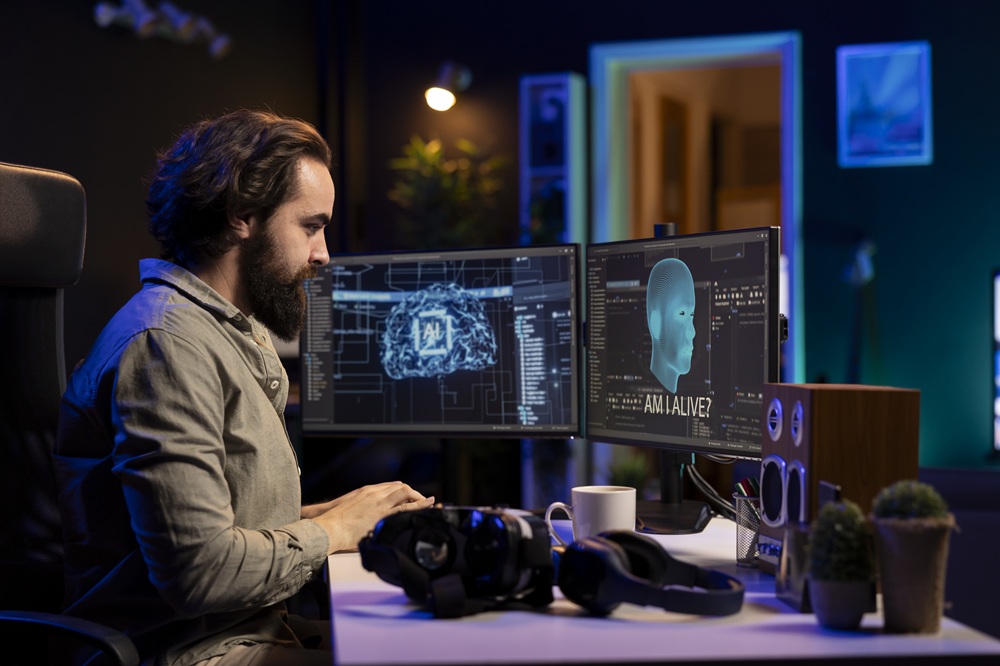 sentient ai interacting with programmer asking ex RCRUDUX